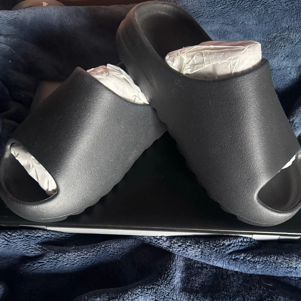 Yeezy Matte Black Platform Slide Sandals